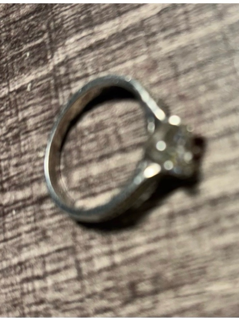 Sterling Silver Solitaire Ring with Clear Stone - Silver